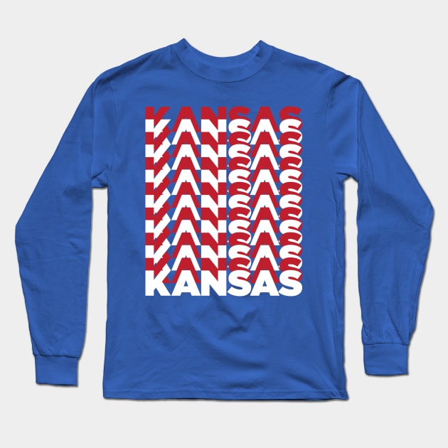 Kansas on Kansas (x14) Long Sleeve T-Shirt by Jayhawk Nation